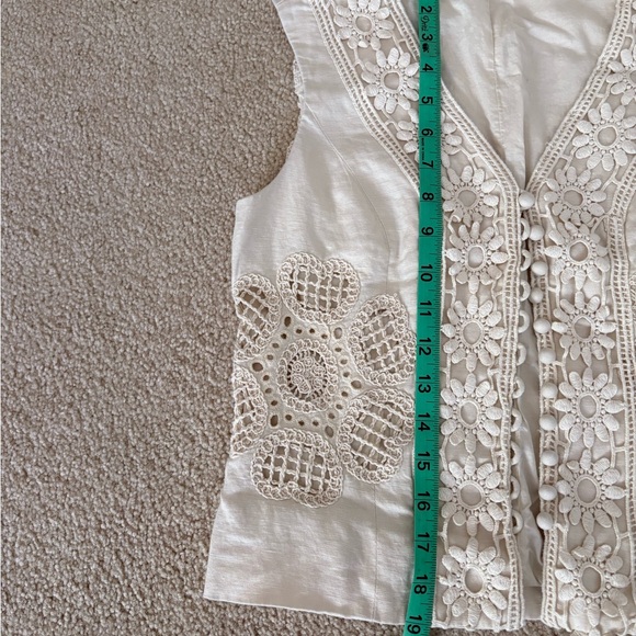 Elie Tahari Women’s Linen Blend Crochet Vest XS - Picture 5 of 5